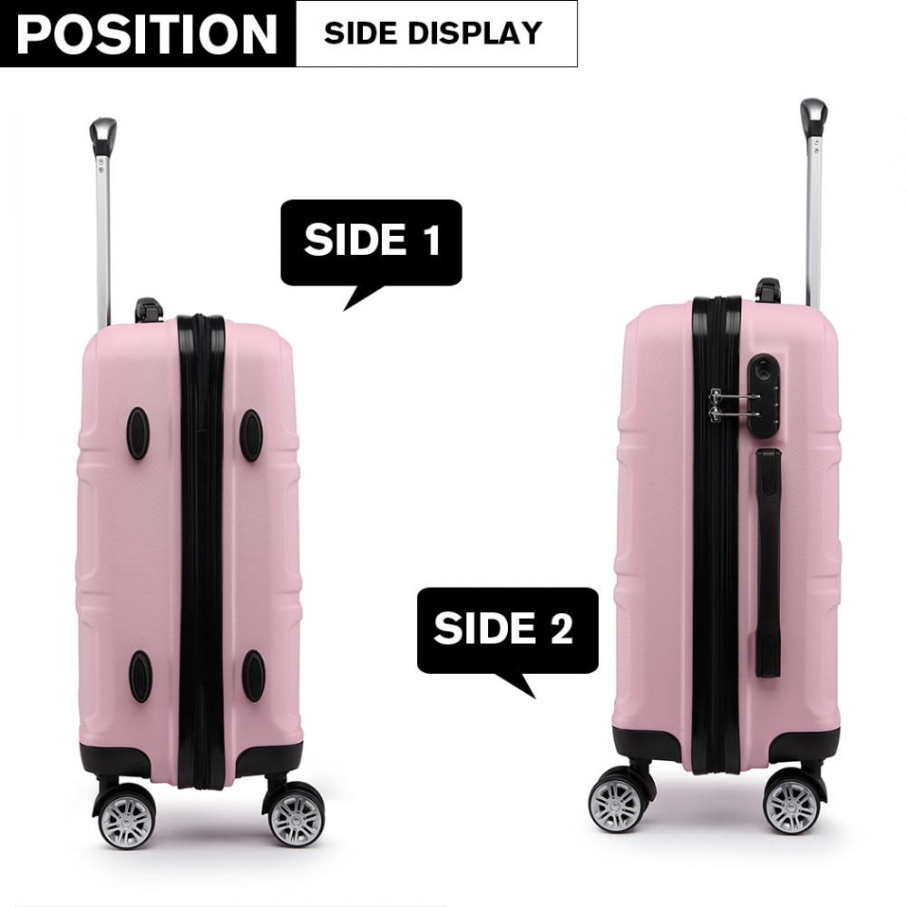 K1871LHard Shell Cabin ABS Suitcase with Spinning Wheels Luggage Pink 20''